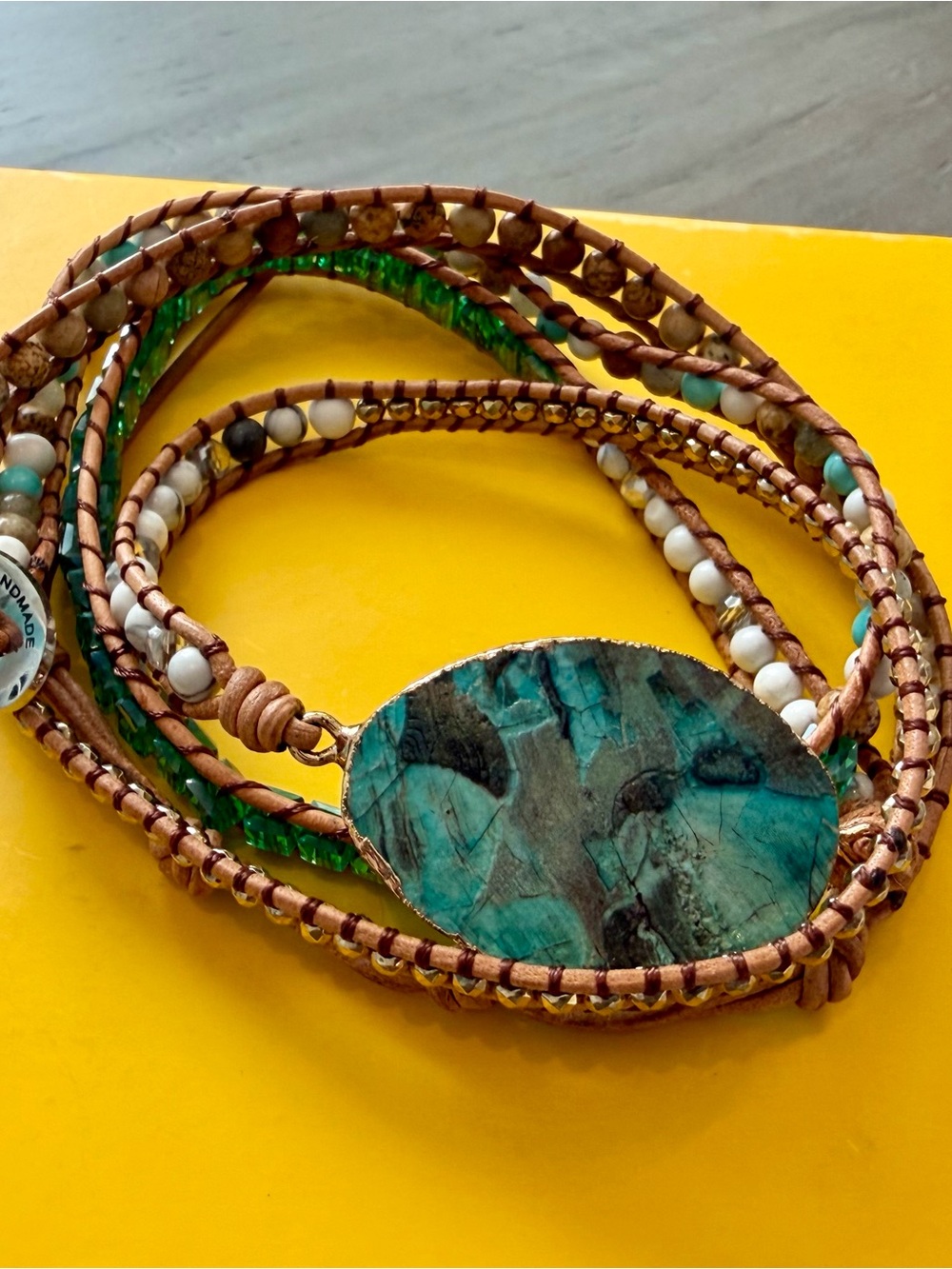 Handcrafted Turquoise-Bead Wrap Bracelet - Women's Jewelry